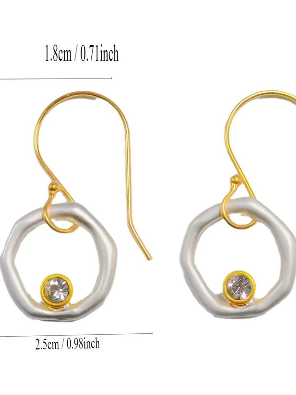 Vintage Gold & Silver Zirconia Earrings