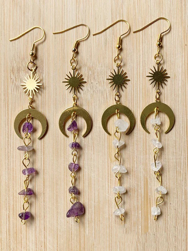 Bohemian Sun Moon Earrings