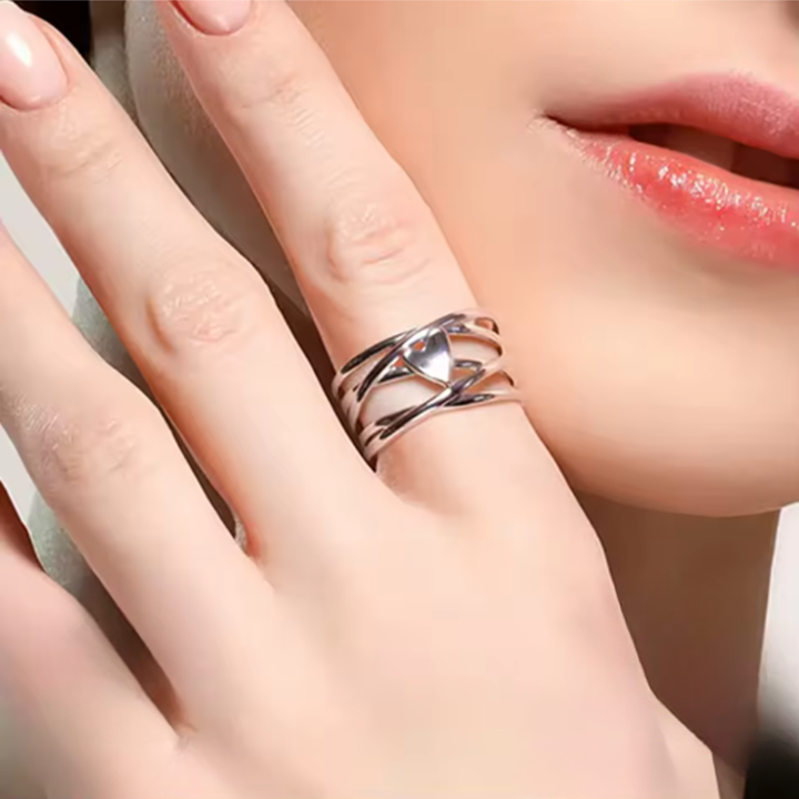 Chic French Style Heart-Shaped Ring