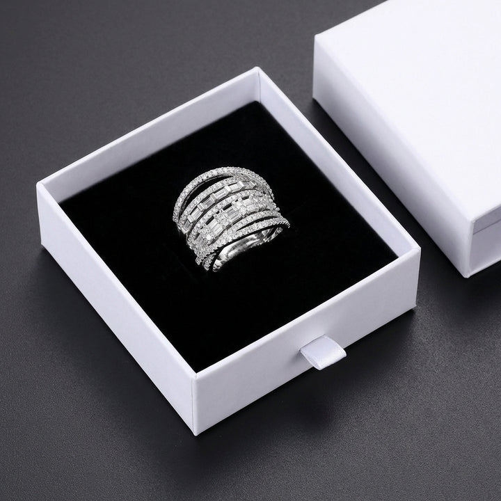 EXQUISITE MULTI-LAYER SILVER RING