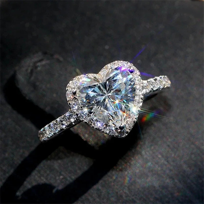 Luxurious Diamond Heart Ring