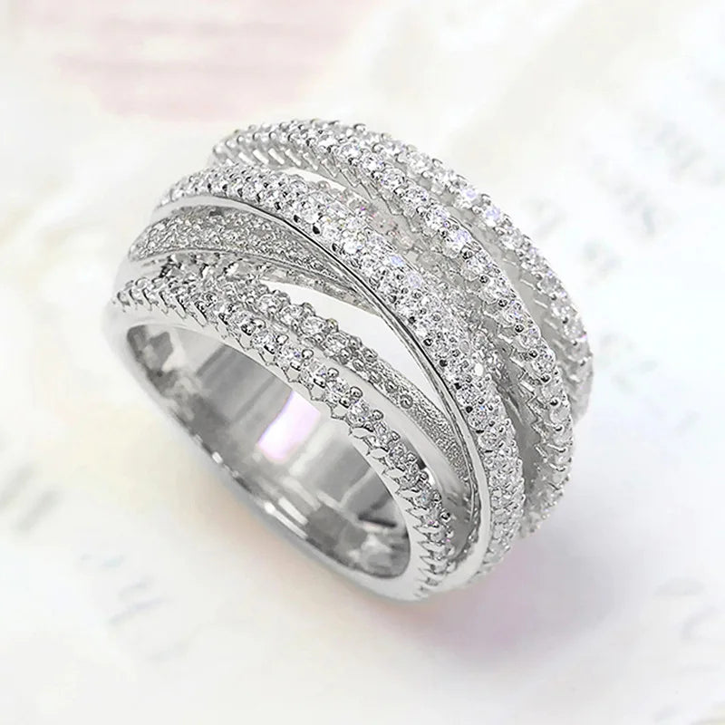 Luxury Multi Layered Cross Ring