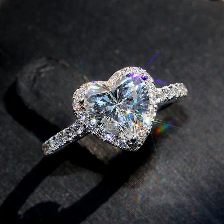 Luxurious Diamond Heart Ring