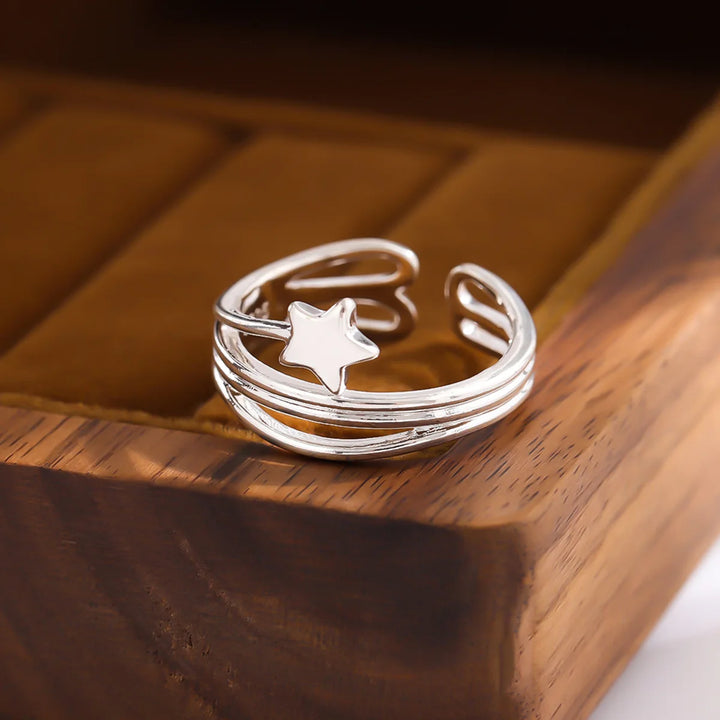 Adjustable Multilayer Star Ring