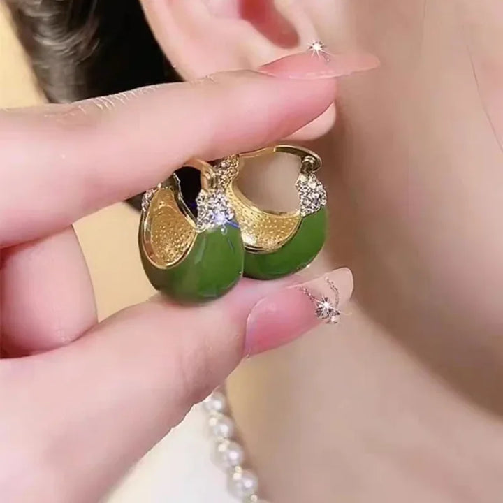 Retro Green Earrings