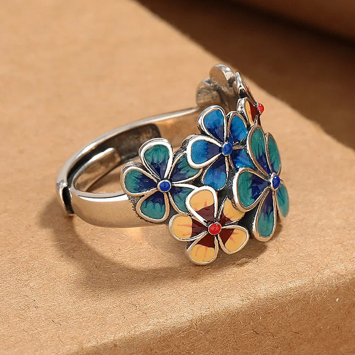 Adjustable Vintage Flower Ring