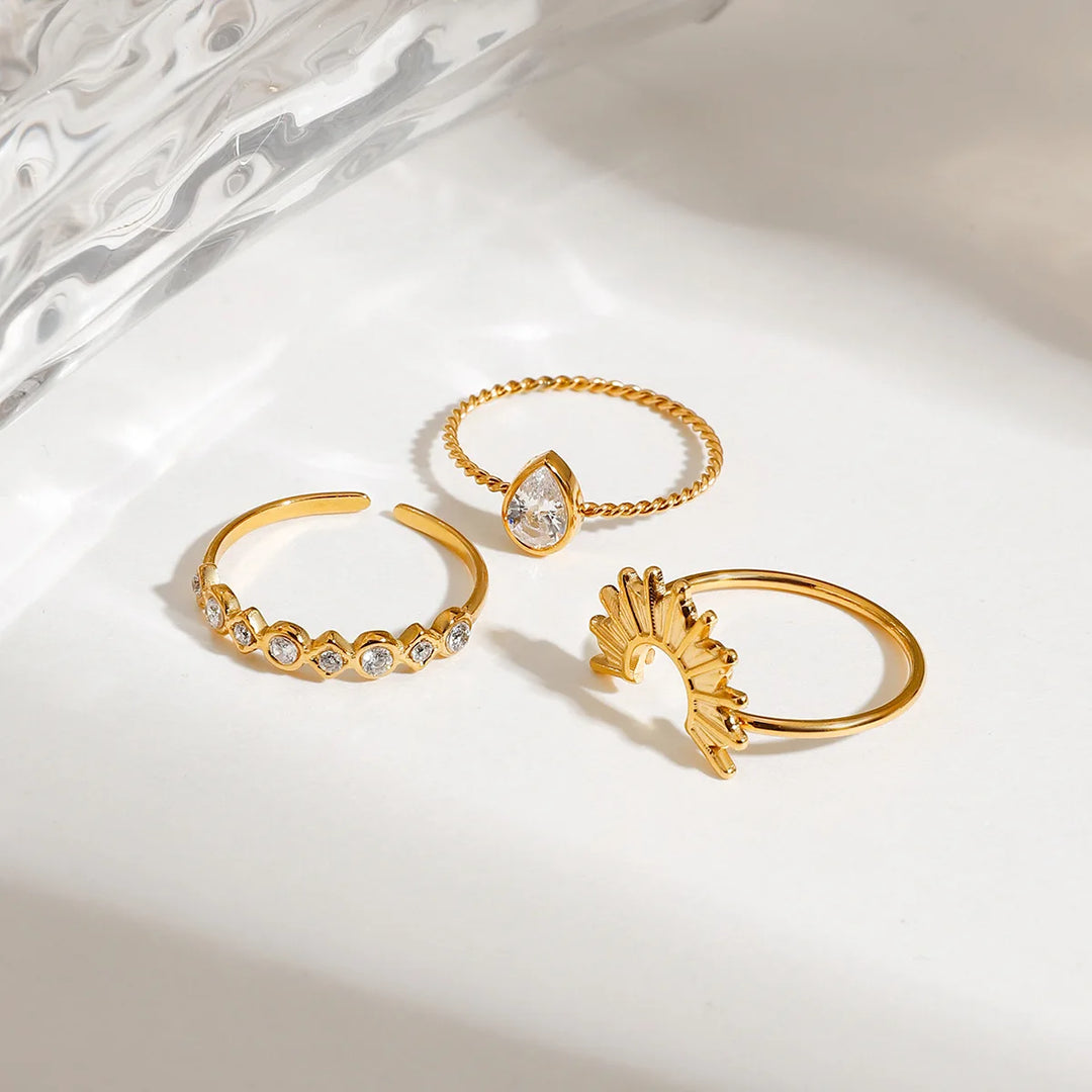 Three Piece Set Golden Ring