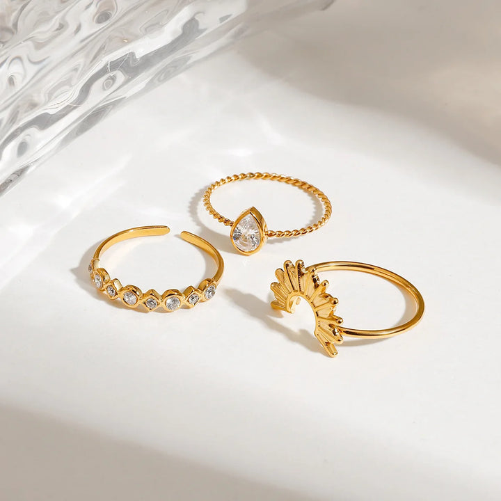 Three Piece Set Golden Ring