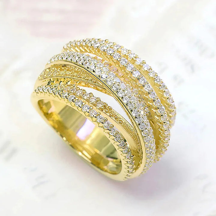 Luxury Multi Layered Cross Ring