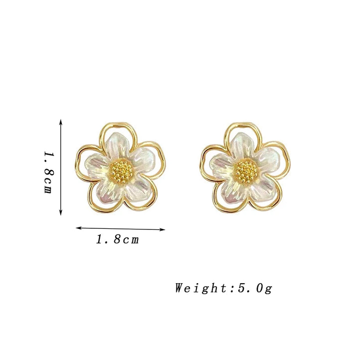 Cute White Flower Earrings