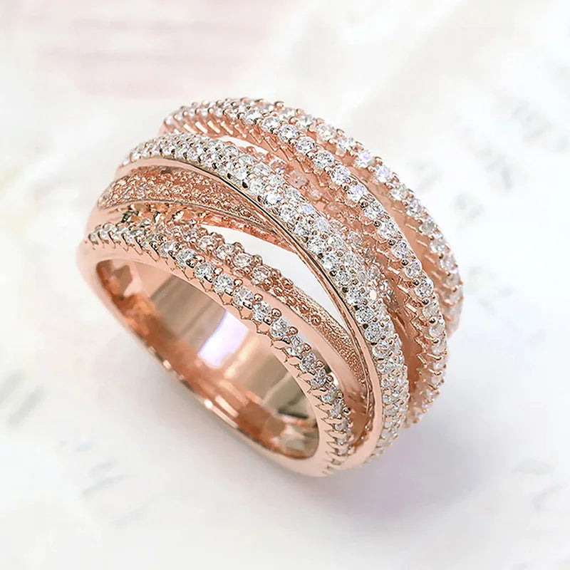 Luxury Multi Layered Cross Ring