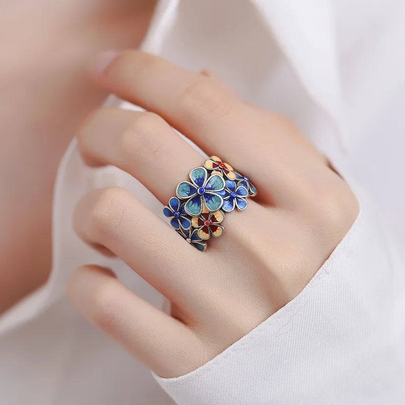 Adjustable Vintage Flower Ring