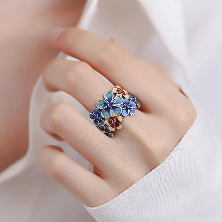 Adjustable Vintage Flower Ring