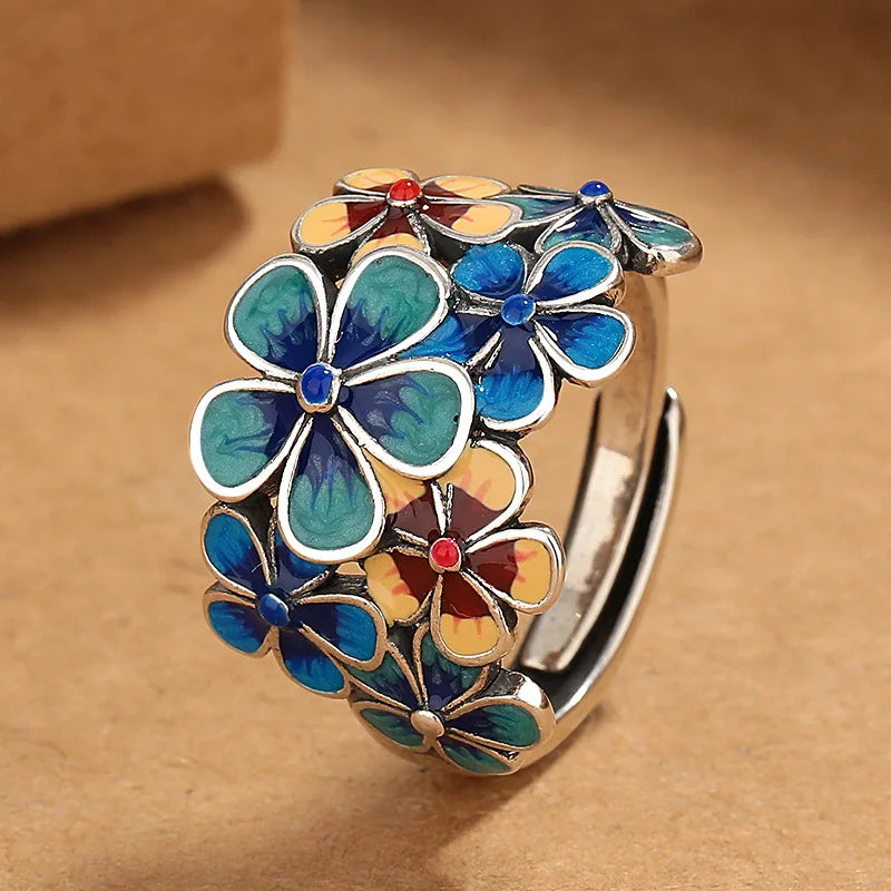 Adjustable Vintage Flower Ring