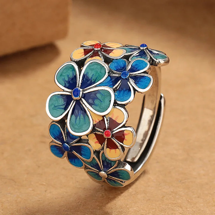 Adjustable Vintage Flower Ring