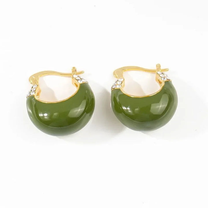 Retro Green Earrings