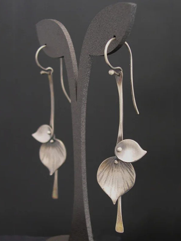 Silver Leaf Vintage Earrings