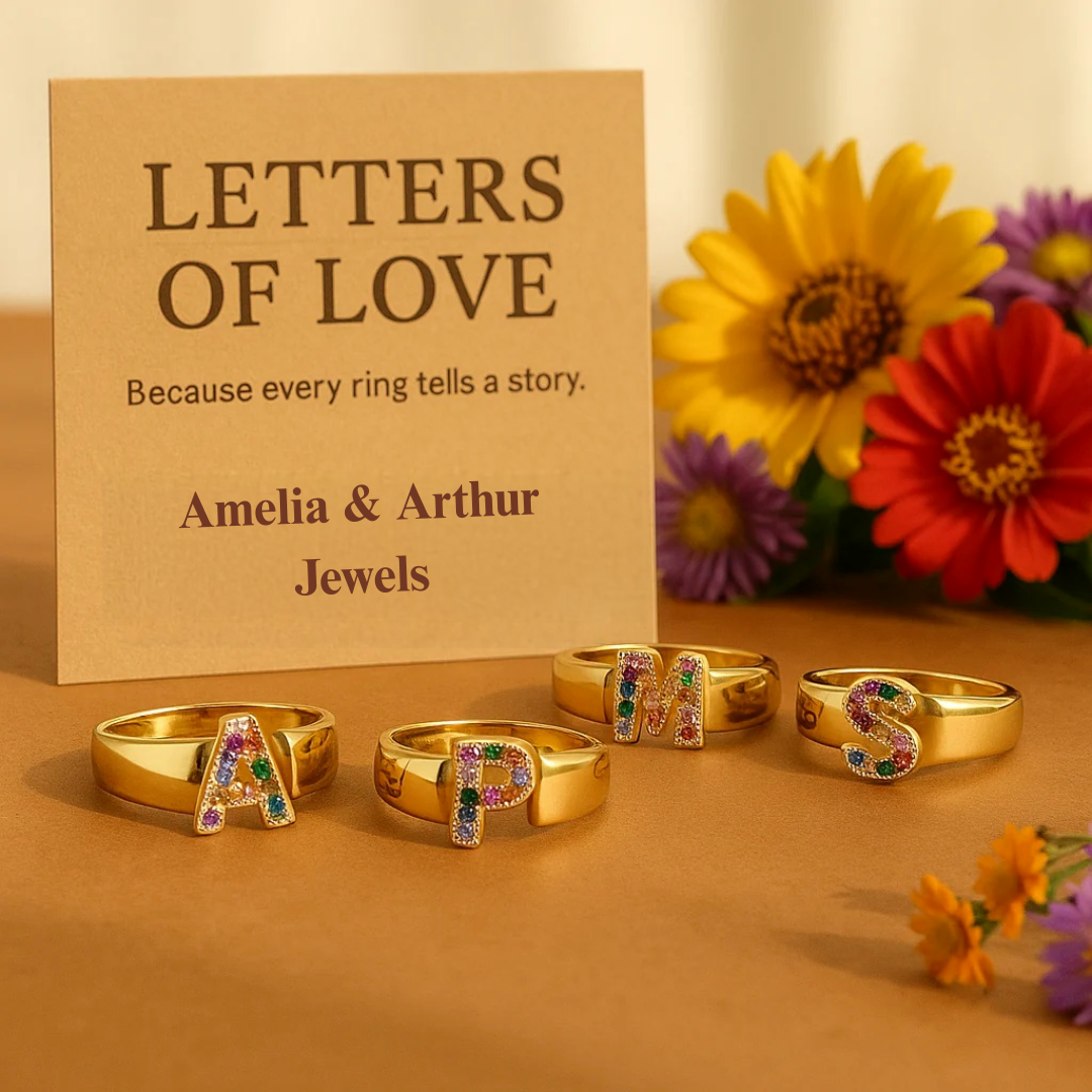 Grace - Gold Stainless Steel Initial Ring